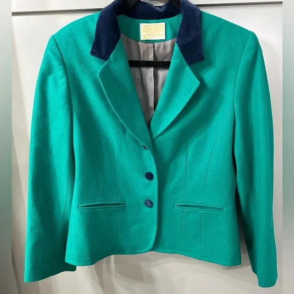 Vintage Pendleton Blazer Wool and Velvet Size 8 - Picture 1 of 6